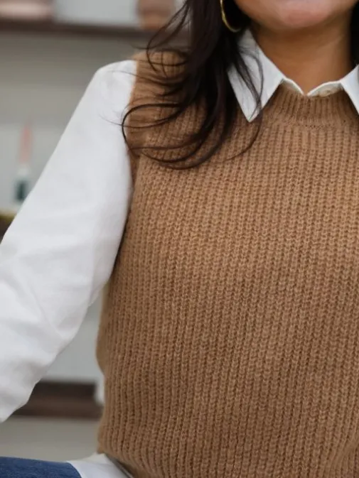 Clearance Juste Elles Pull Constance Camel
