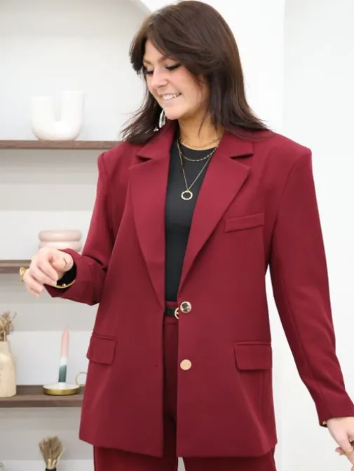 Sale Juste Elles Veste Maeva Bordeaux